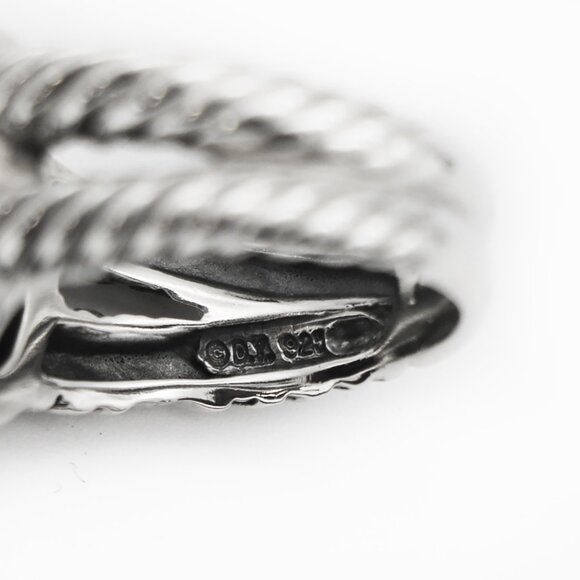 David Yurman 925 Sterling Silver Albion Black Onyx Pave Diamonds Cocktail Ring - Picture 4 of 4
